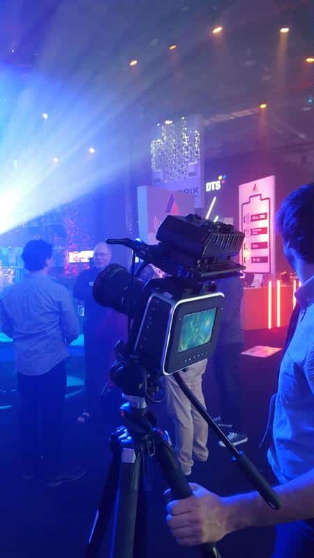 vertical aspect ration of a video camera on a tripod at an event